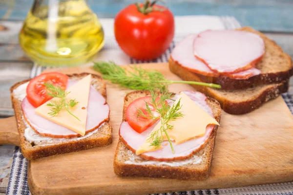 Sandwich with ham — Stock Photo, Image