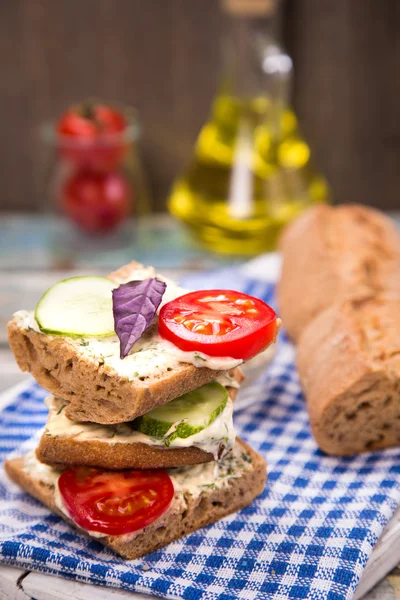 Sandwich with tomatoes — Stock Photo, Image