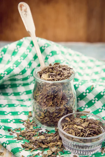 Droge groene thee — Stockfoto