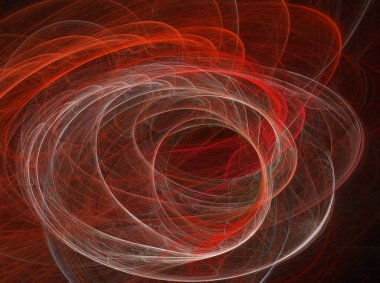 fraktal renkli soyut yuvarlak eğriler ve siyah arkaplan üzerindeki çizgiler