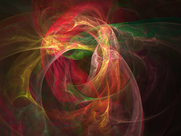 fraktal renkli soyut yuvarlak eğriler ve siyah arkaplan üzerindeki çizgiler