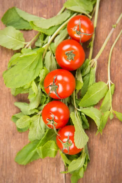 Tomatoes with mint — Stock Photo, Image
