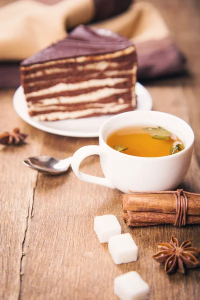 Tea with cake — Stock Photo, Image