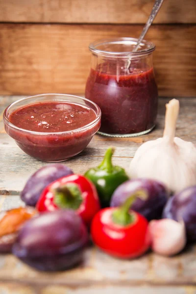 Tkemali sauce from plums — Stock Photo, Image