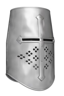 Knight's kask beyaz bir arka plan üzerinde