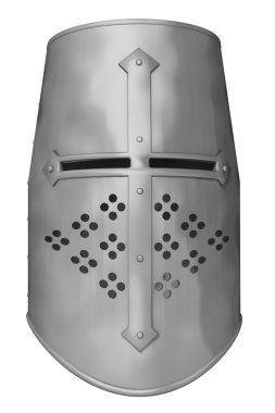 Knight's kask beyaz bir arka plan üzerinde