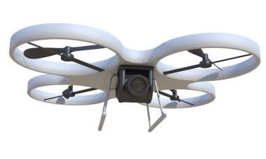 Beyaz bir arka plan üzerinde quadrocopter