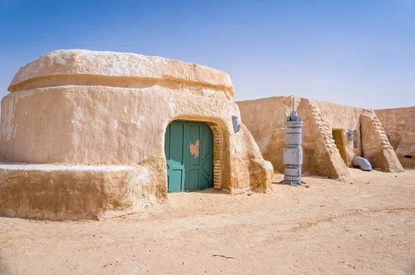 Afrika, ein Dorf in der Sahara-Wüste Stockbild