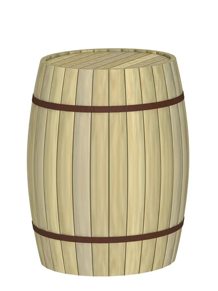 Wooden barrel on white — Stock Photo, Image