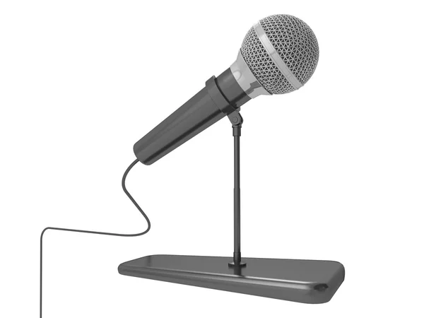 Microfono isolato su bianco — Foto Stock