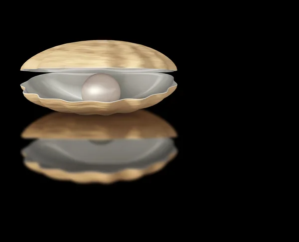 Pearl in opened seashell — Stock Photo, Image