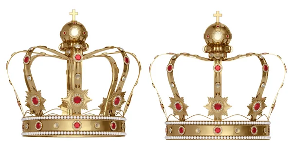 Two crowns on white — Stock Photo, Image