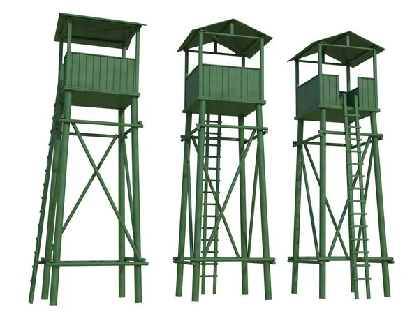 Guard Tower op wit — Stockfoto