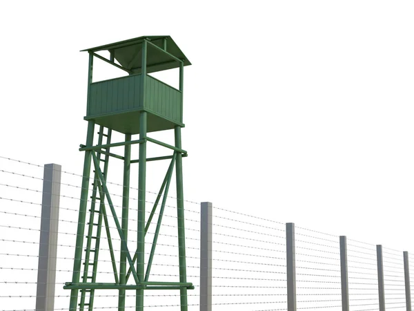 Guard Tower op wit — Stockfoto