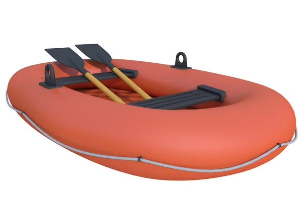 Inflatable boat on white — Stock Photo, Image