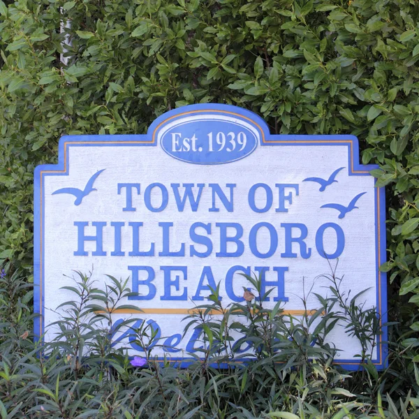 Cidade de Hillsboro Beach Sign — Fotografia de Stock