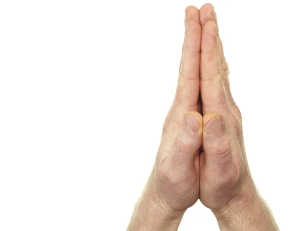 Paar van mannelijke handen in gebed — Stockfoto