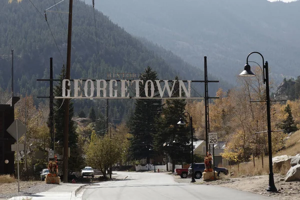 Georgetown Usa October 2020 Large Metal Historic Georgetown Sign Brownell — Stock Photo, Image