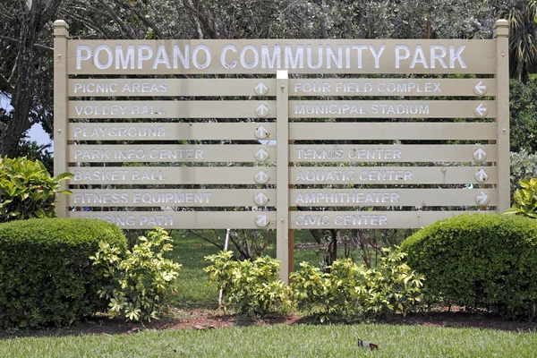 Segno Parco Comunitario Pompano — Foto Stock