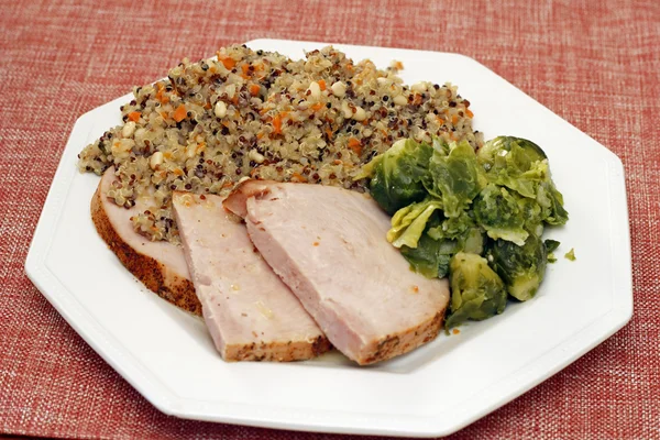 Quinoa, Turkey and Brussels Sprouts Dinner — Stock Photo, Image