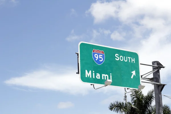 州际公路 95年南至迈阿密标志 — 图库照片