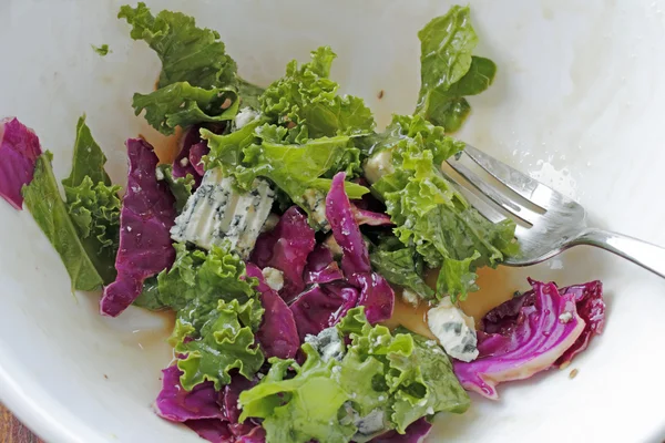 Kale, Cabbage Blue Cheese Salad — Stock Photo, Image