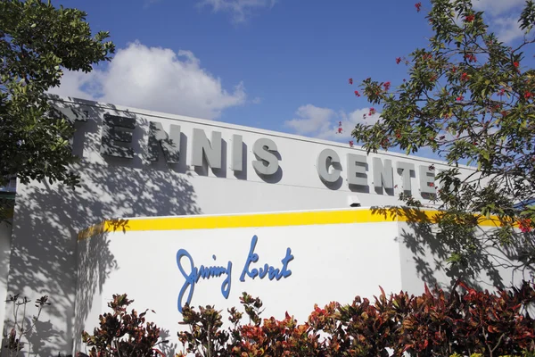 Jimmy Evert Tennis Center Building Sign — Stock Photo, Image