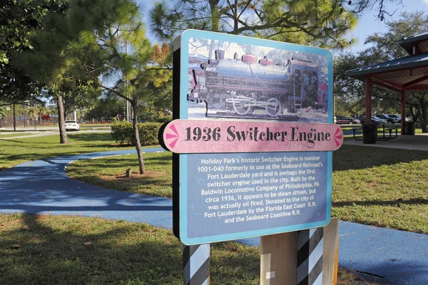 1936 Switcher Engine Sign — Stock Photo, Image