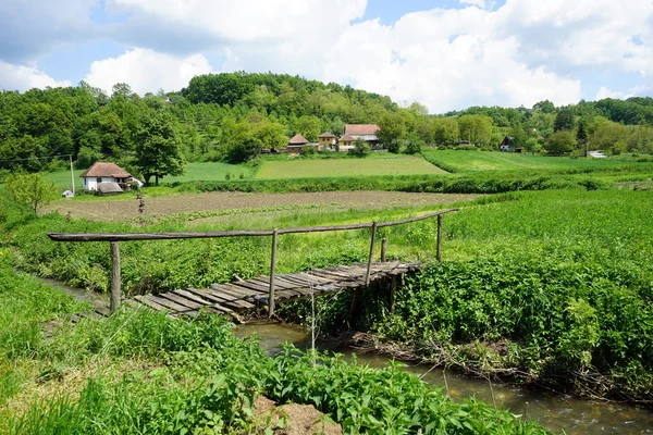 Ponte di legno in Serbia — Foto Stock