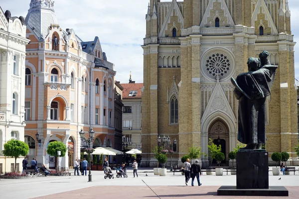 Main street w mieście Nowy Sad — Zdjęcie stockowe