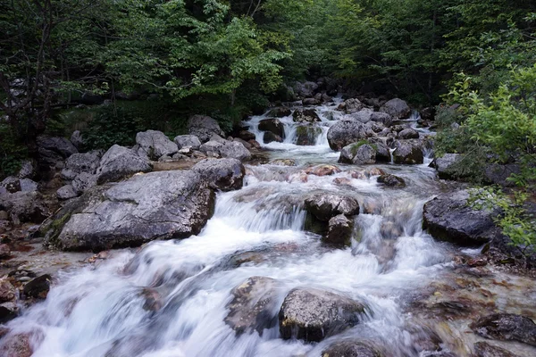 Berg rivier in berg in Alpen — Stockfoto