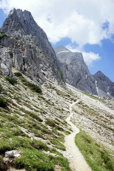 Jalan setapak dan gunung di Alpen di Slovenia — Stok Foto