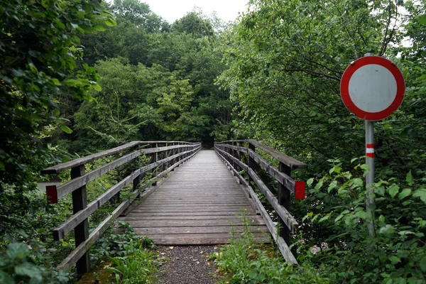 Traditional wooden bridge in the forest in Austria — Stock Photo, Image