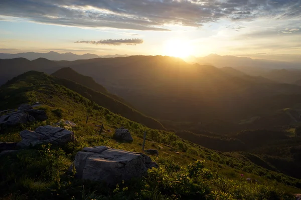 Vue du matin depuis le mont Porezen — Photo