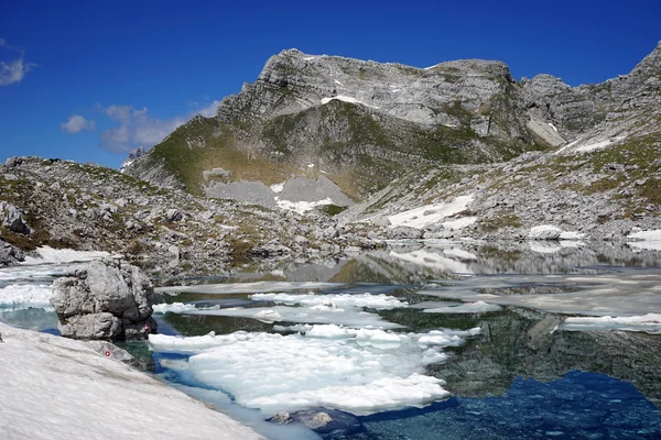 高山湖泊上 Triglav — 图库照片