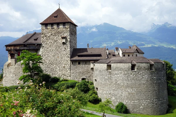 Vaduz slott och road — Stockfoto