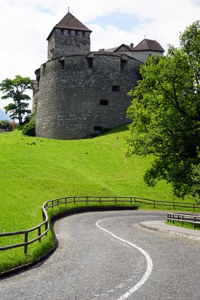 Hrad Vaduz a silniční — Stock fotografie