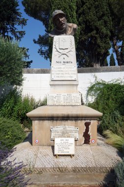 Bronz kafa ile Savaş Anıtı