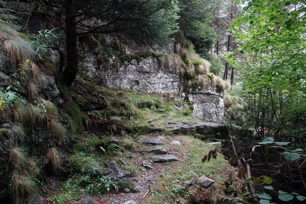 斜面に古い石道路 — ストック写真