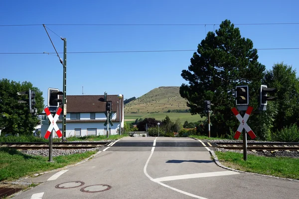 Railway and road — Stock Photo, Image