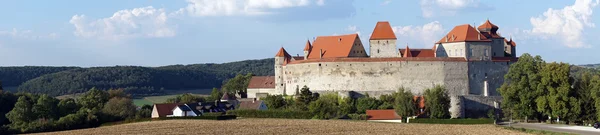 Schloss Harburg hrad a farma pole — Stock fotografie