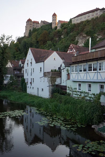 Houses on the river and schloss on the hill