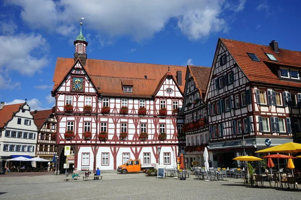 Casas e café na praça Marktplatz — Fotografia de Stock