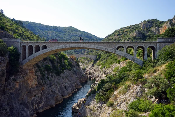 Djävulen "; s bron i gorges Herault — Stockfoto