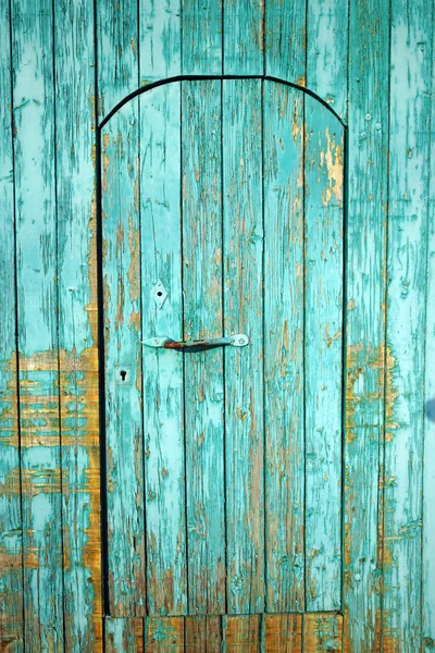 Puerta azul madera — Foto de Stock