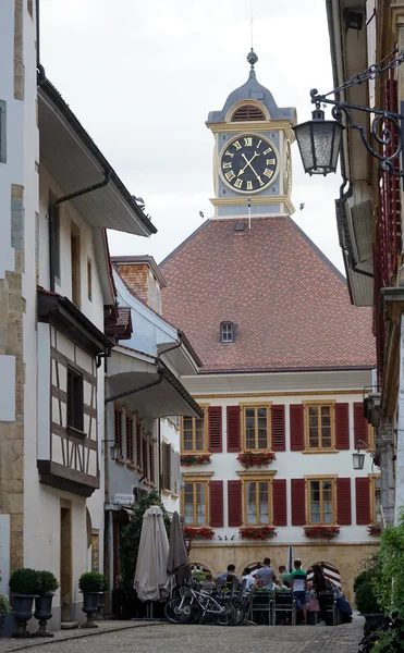 Wieża zegarowa w Murten — Zdjęcie stockowe