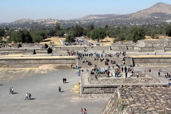 Teotihuacan Pyramider Mexiko Del Den Arkeologiska Platsen Mexikos Bäcken Bara — Stockfoto