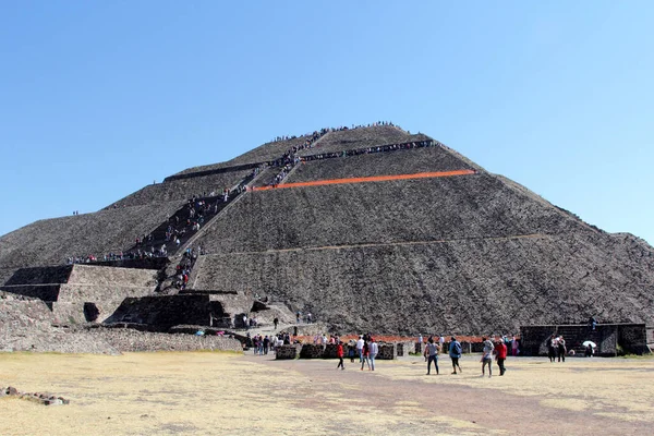 Solens Pyramid Pyramider Mexiko Del Den Arkeologiska Platsen Mexikos Bäcken — Stockfoto