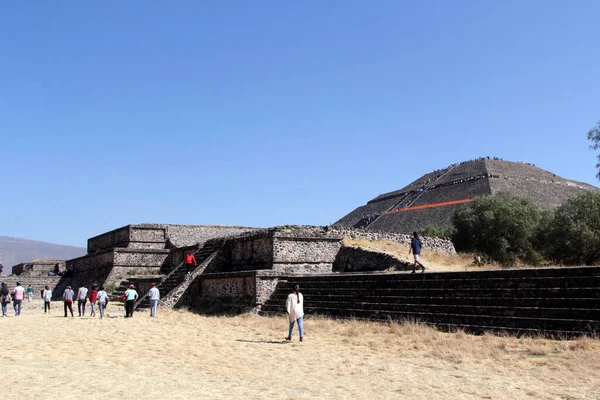 Návštěva Teotihuacanu Mexiku Součástí Archeologického Naleziště Mexické Pánvi Pouhých Mil — Stock fotografie