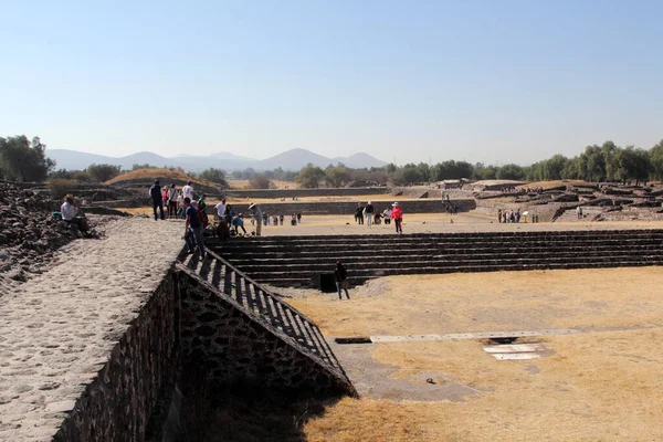 Návštěva Teotihuacanu Mexiku Součástí Archeologického Naleziště Mexické Pánvi Pouhých Mil — Stock fotografie